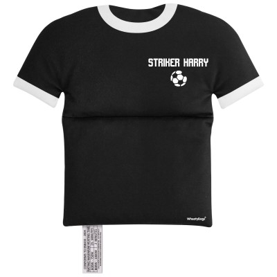(30cm x 27cm) (Football Icon) Black Soft Velvet Polyester Fabric (Personalised with Text)
