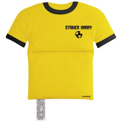 (30cm x 27cm) (Football Icon) Yellow Soft Velvet Polyester Fabric Scented (Organic Lavender Buds) (Personalised with Text)