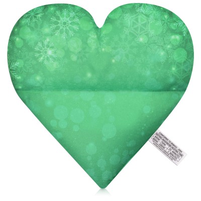 (30cm x 30cm) - Snowflakes on Green Design Soft Velvet Polyester Fabric Scented (Organic Lavender Buds) (Personalised with Text)