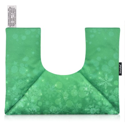(37cm x 27cm) - Snowflakes on Green Design Soft Velvet Polyester Fabric Scented (Organic Lavender Buds) (Personalised with Text)