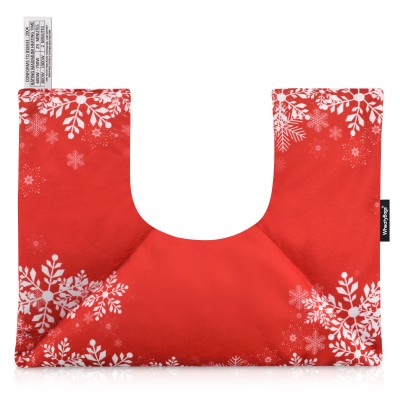 (37cm x 27cm) - Snowflakes on Red Design Soft Velvet Polyester Fabric (Personalised with Text)