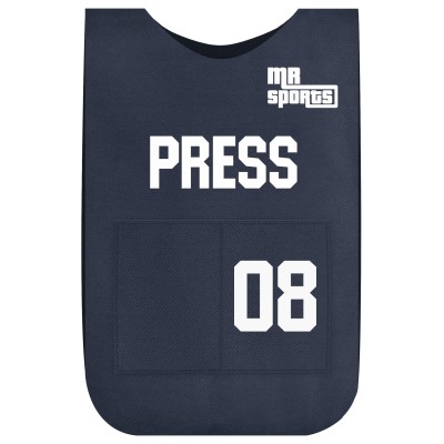 XS (Approx. 50cm x 35cm) - Navy Blue Polycotton Fabric with White Hook & Loop + Elastic Fastening Strap with Pocket