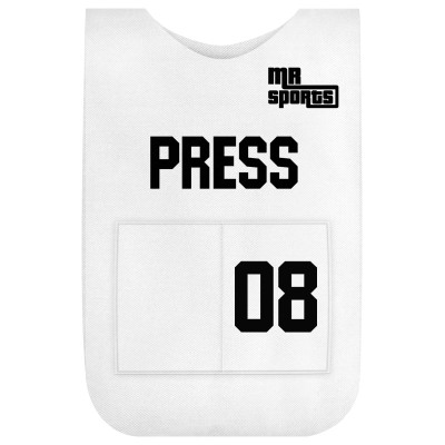 M (Approx. 70cm x 45cm) - White Polycotton Fabric with Black Hook & Loop + Elastic Fastening Strap with Pocket