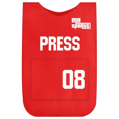 XS (Approx. 50cm x 35cm) - Red Polycotton Fabric with White Hook & Loop + Elastic Fastening Strap with Pocket