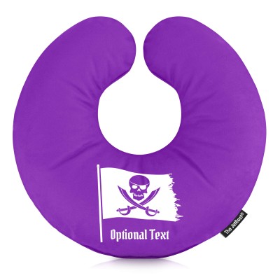 (25cm) (Pirate Design) Purple Soft Velvet Polyester Fabric (Personalised with Text)