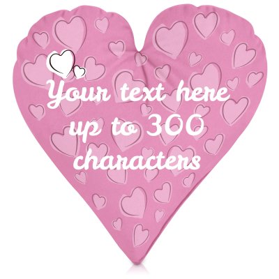 (40cm Heart) Baby Pink Soft Velvet Polyester Fabric (Personalised with Text)