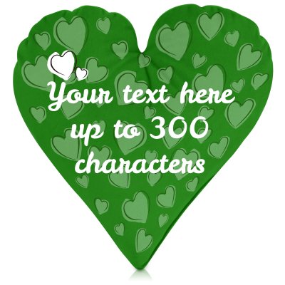 (40cm Heart) Bright Green Soft Velvet Polyester Fabric (Personalised with Text)
