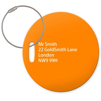 (10cm Circle) Burnt Orange with Metal Loop (Personalised with Text)