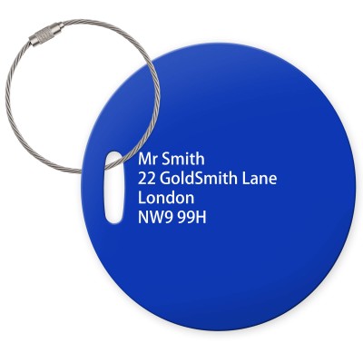 (10cm Circle) Royal Blue with Metal Loop (Personalised with Text)
