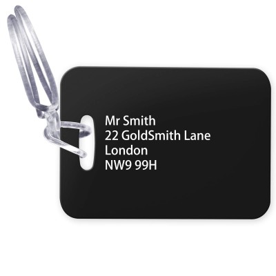 (10cm x 7cm) Black with Clear Loop (Personalised with Text)