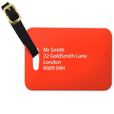 (10cm x 7cm) Red with Leather Strap (Personalised with Text)