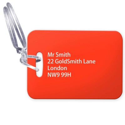 (10cm x 7cm) Red with Clear Loop (Personalised with Text)