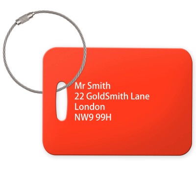 (10cm x 7cm) Red with Metal Loop (Personalised with Text)