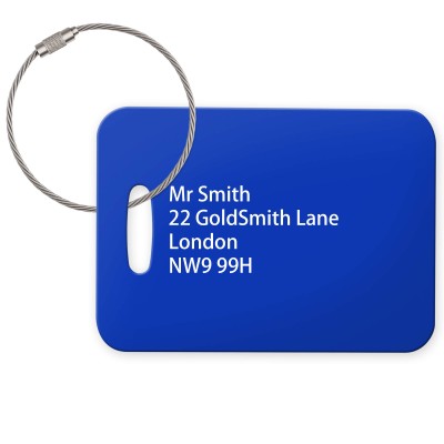 (10cm x 7cm) Royal Blue with Metal Loop (Personalised with Text)