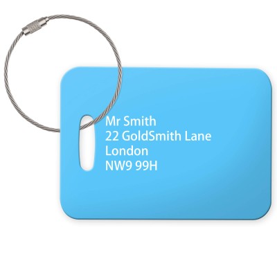 (10cm x 7cm) Sky Blue with Metal Loop (Personalised with Text)