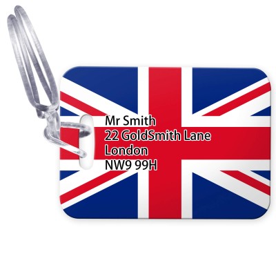 (10cm x 7cm) - Union Jack with Clear Loop (Personalised with Text)
