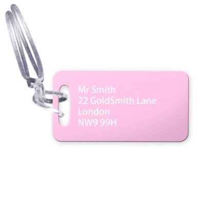 (9cm x 4.5cm) Baby Pink with Clear Loop (Personalised with Text)