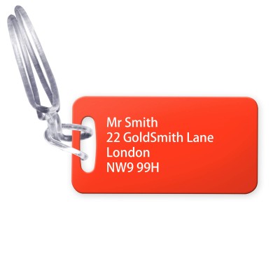 (9cm x 4.5cm) Red with Clear Loop (Personalised with Text)
