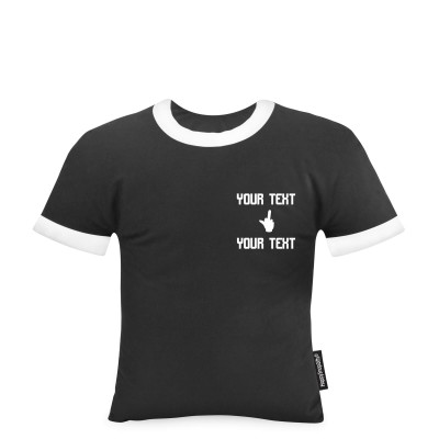 (Regular 35cm) (Single Finger Icon) Black Soft Velvet Polyester Fabric (Personalised with Text)