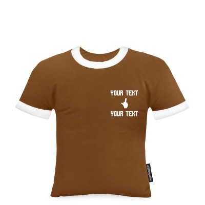 (Regular 35cm) (Single Finger Icon) Brown Soft Velvet Polyester Fabric (Personalised with Text)