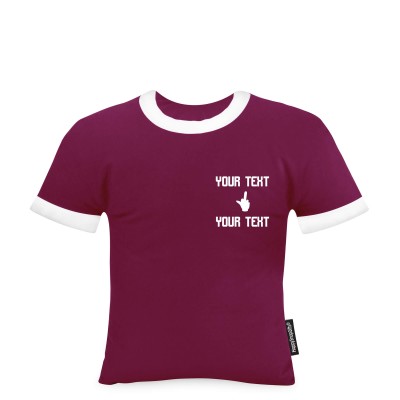 (Regular 35cm) (Single Finger Icon) Burgundy Soft Velvet Polyester Fabric (Personalised with Text)