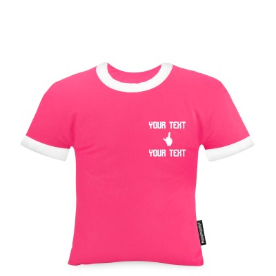 (Regular 35cm) (Single Finger Icon) Hot Pink (Fuchsia) Soft Velvet Polyester Fabric (Personalised with Text)