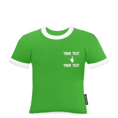 (Regular 35cm) (Single Finger Icon) Bright Green Soft Velvet Polyester Fabric (Personalised with Text)