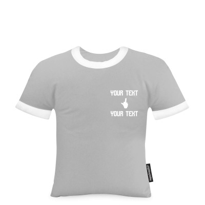 (Regular 35cm) (Single Finger Icon) Grey Soft Velvet Polyester Fabric (Personalised with Text)