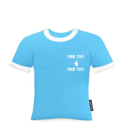 (Regular 35cm) (Single Finger Icon) Sky Blue Soft Velvet Polyester Fabric (Personalised with Text)