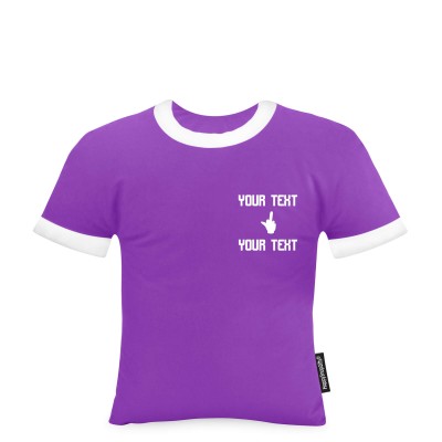 (Regular 35cm) (Single Finger Icon) Purple Soft Velvet Polyester Fabric (Personalised with Text)