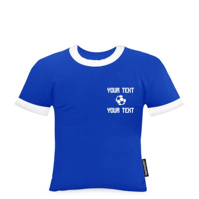 (Regular 35cm) (Football Icon) Royal Blue Soft Velvet Polyester Fabric (Personalised with Text)
