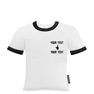 (Regular 35cm) (Single Finger Icon) White Soft Velvet Polyester Fabric (Personalised with Text)