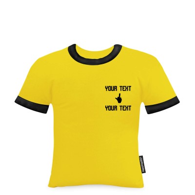 (Regular 35cm) (Single Finger Icon) Yellow Soft Velvet Polyester Fabric (Personalised with Text)