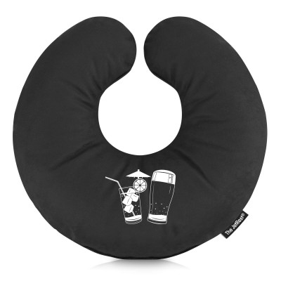 (30cm) (Drinks Icon) Black Soft Velvet Polyester Fabric (Personalised with Text)