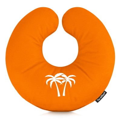 (30cm) (Palm Trees Icon) Burnt Orange Soft Velvet Polyester Fabric (Personalised with Text)