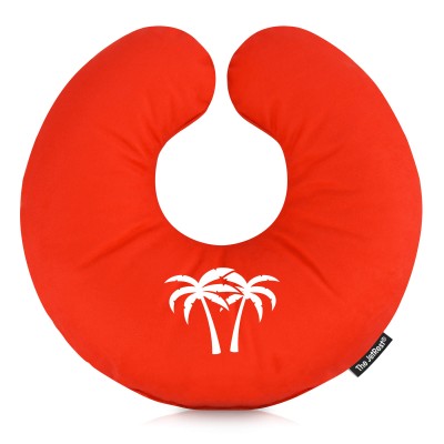 (30cm) (Palm Trees Icon) Red Soft Velvet Polyester Fabric (Personalised with Text)