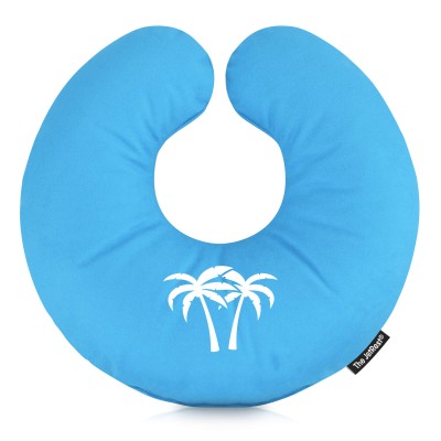 (30cm) (Palm Trees Icon) Sky Blue Soft Velvet Polyester Fabric (Personalised with Text)
