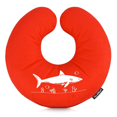 (30cm) (Shark Icon) Red Soft Velvet Polyester Fabric (Personalised with Text)