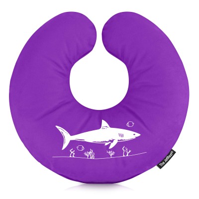 (30cm) (Shark Icon) Purple Soft Velvet Polyester Fabric (Personalised with Text)