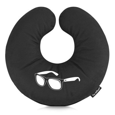 (30cm) (Sunglasses Icon) Black Soft Velvet Polyester Fabric (Personalised with Text)