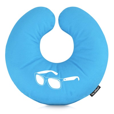 (30cm) (Sunglasses Icon) Sky Blue Soft Velvet Polyester Fabric (Personalised with Text)