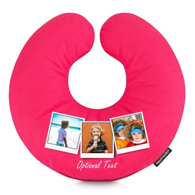 (30cm) (Polaroid Style Photo Print) Hot Pink (Fuchsia) Soft Velvet Polyester Fabric (Personalised with Text)