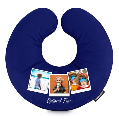 (30cm) (Polaroid Style Photo Print) Navy Blue Soft Velvet Polyester Fabric (Personalised with Text)