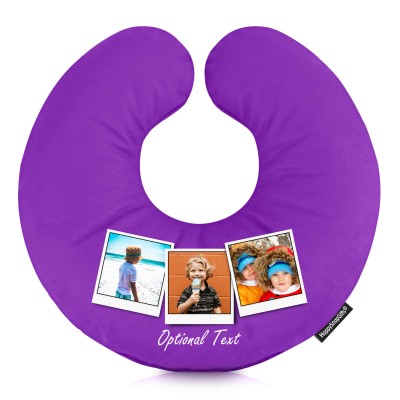 (30cm) (Polaroid Style Photo Print) Purple Soft Velvet Polyester Fabric (Personalised with Text)