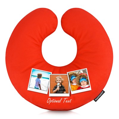 (30cm) (Polaroid Style Photo Print) Red Soft Velvet Polyester Fabric (Personalised with Text)
