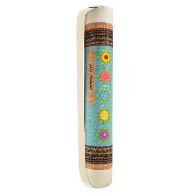 Slim (70cm x 10cm) with Flowers on Hessian Design Mock Suede Polyester Fabric