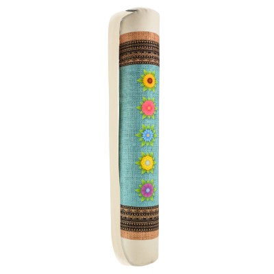 Slim (70cm x 10cm) with Flowers on Hessian Design Mock Suede Polyester Fabric (Personalised with Text)