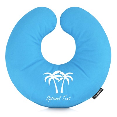 (30cm) (Palm Trees Icon) Sky Blue Soft Velvet Polyester Fabric