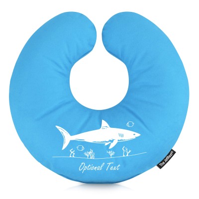 (30cm) (Shark Icon) Sky Blue Soft Velvet Polyester Fabric