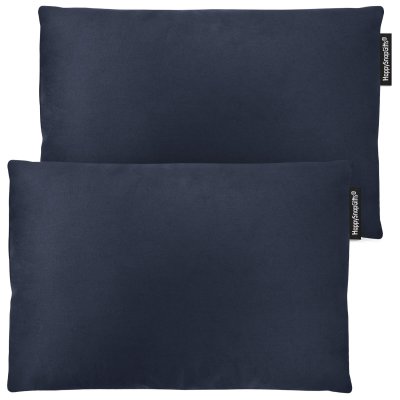 (30cm x 20cm Twin Pack) - Navy Blue Cotton Fabric Scented (Organic Lavender Buds) and Removable Cover (Personalised with Text)